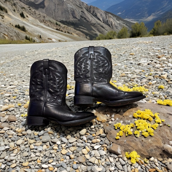 Laredo Men’s 9.5D #67900 Black Upper Leather Cowboy Boots Preowned - Picture 14 of 16